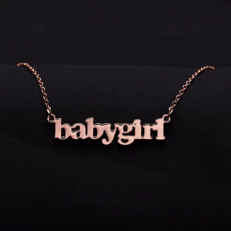 Rose Gold Custom Name Necklace For Women Shine My Name Necklace For Love