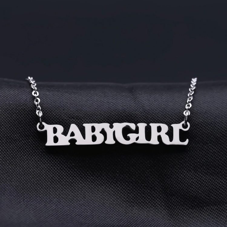 Silver Color Name Necklace My Name Necklace Shine Name Necklace For Women