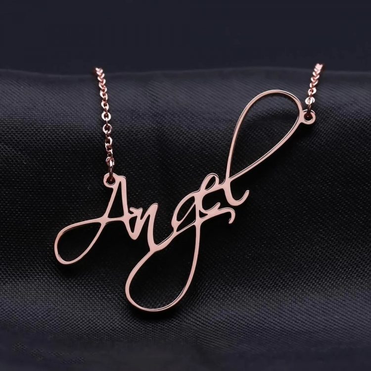 Cursive Name Necklace Custom Jewelry Beceff