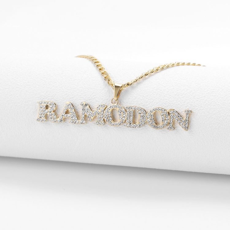 iced out design name necklace