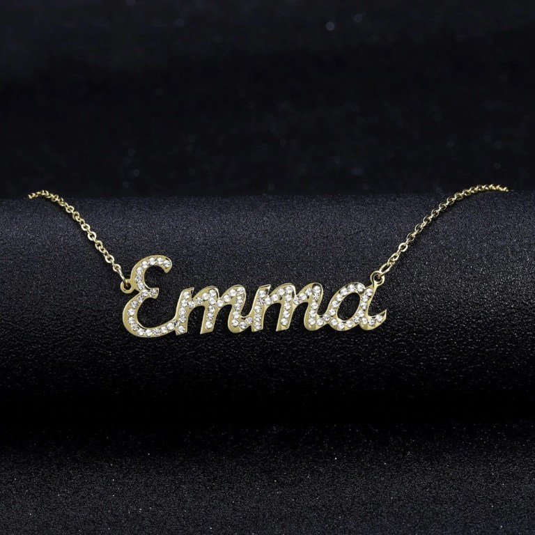 custom crystal name necklace