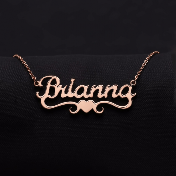 Shine Nameplate Rose Gold Necklace Link Chain Necklace Chain Women's Name Chain