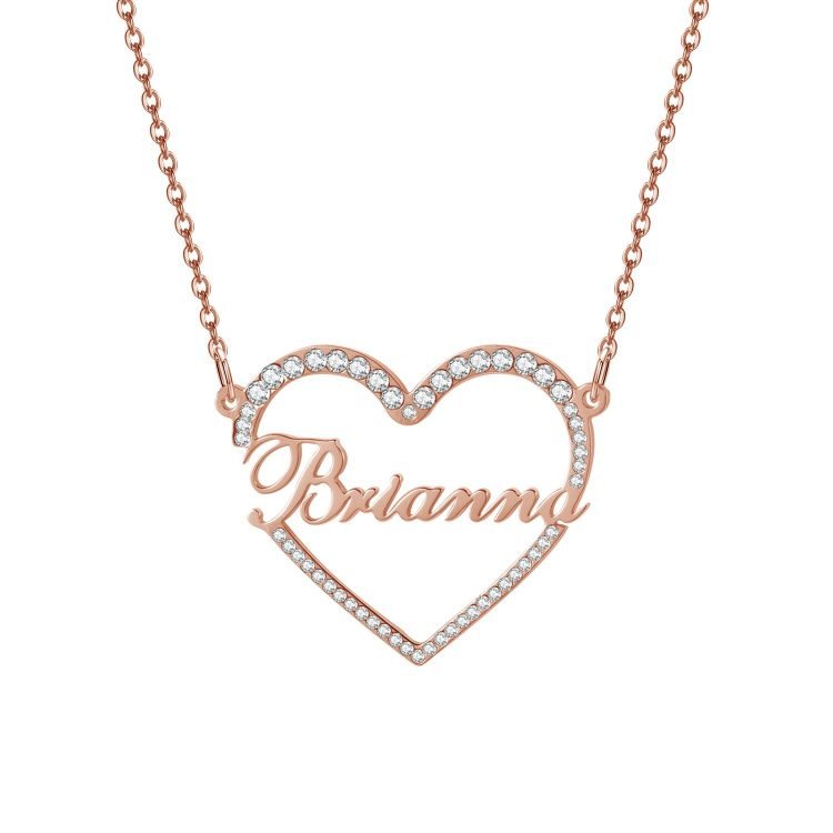 iced out crystal name necklace personalized women